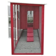 Red Wooden Chicken Coop with Run for 4-6 Chickens, Outdoor Waterproof Hen House