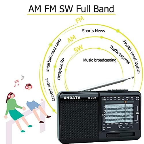 XHDATA D-328 de onda corta AM FM DSP Portátil Pequeño Multi Banda Radi
