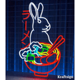 thumbnail image 2 of Craftnamesign Rabbit Ramen Neon Sign, Ramen Restaurant Decor, Ramen Signs, 2 of 4