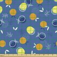 thumbnail image 2 of Fruits Fabric by the Yard, Vibrant Oranges and Lemons Silhouettes with Mini Polka Dots, Decorative Upholstery Fabric for Chairs & Home Accents, Violet Blue Orange by Ambesonne, 2 of 5