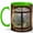 Green, variant on Spring Window View 11oz Ceramic Mug, Blossom Cottage Garden Art