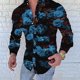 thumbnail image 1 of Camisa ajustada con solapa en forma de rosa para hombre, informal, de primavera y verano, informal, de calle, de material suave, nueva 2024, 1 of 6