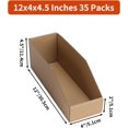 thumbnail image 2 of ZBEIVAN Corrugated Cardboard Storage Bins,12x4x4.5inch, 35 Packs, Brown, 2 of 7
