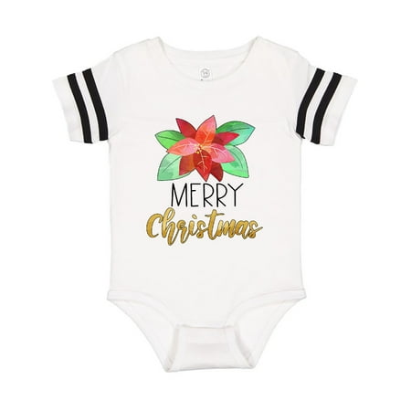 

Inktastic Merry Christmas Beautiful Red Poinsettia Gift Baby Boy or Baby Girl Bodysuit