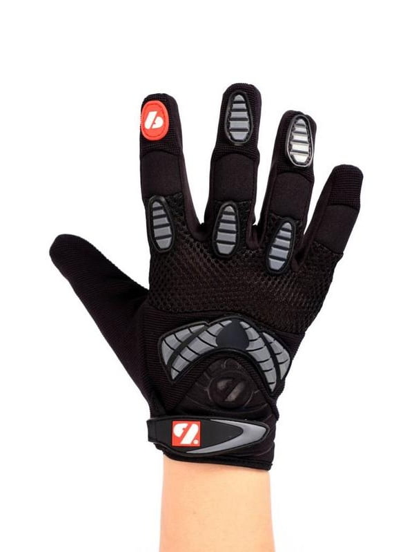 Youth and Adult 2XL FRG-02 Padded Receiver Football Gloves with Grip Black