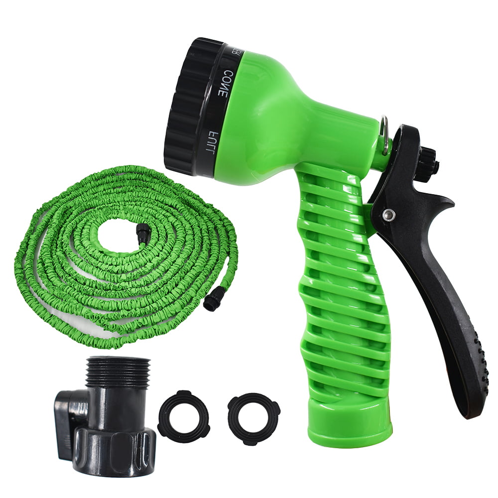 Latex 25 50 75 100 FT Expanding Flexible Garden Water Hose with Spray Nozzle US 