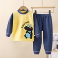 thumbnail image 2 of NOLDARES Toddler Infant Baby Boy Outfits 2pcs Long Sleeve Sweatshirt Tops Tee Casual Joggers Pants Cartoon Print Clothes Clothing Set(Dark Blue,18-24 M), 2 of 4
