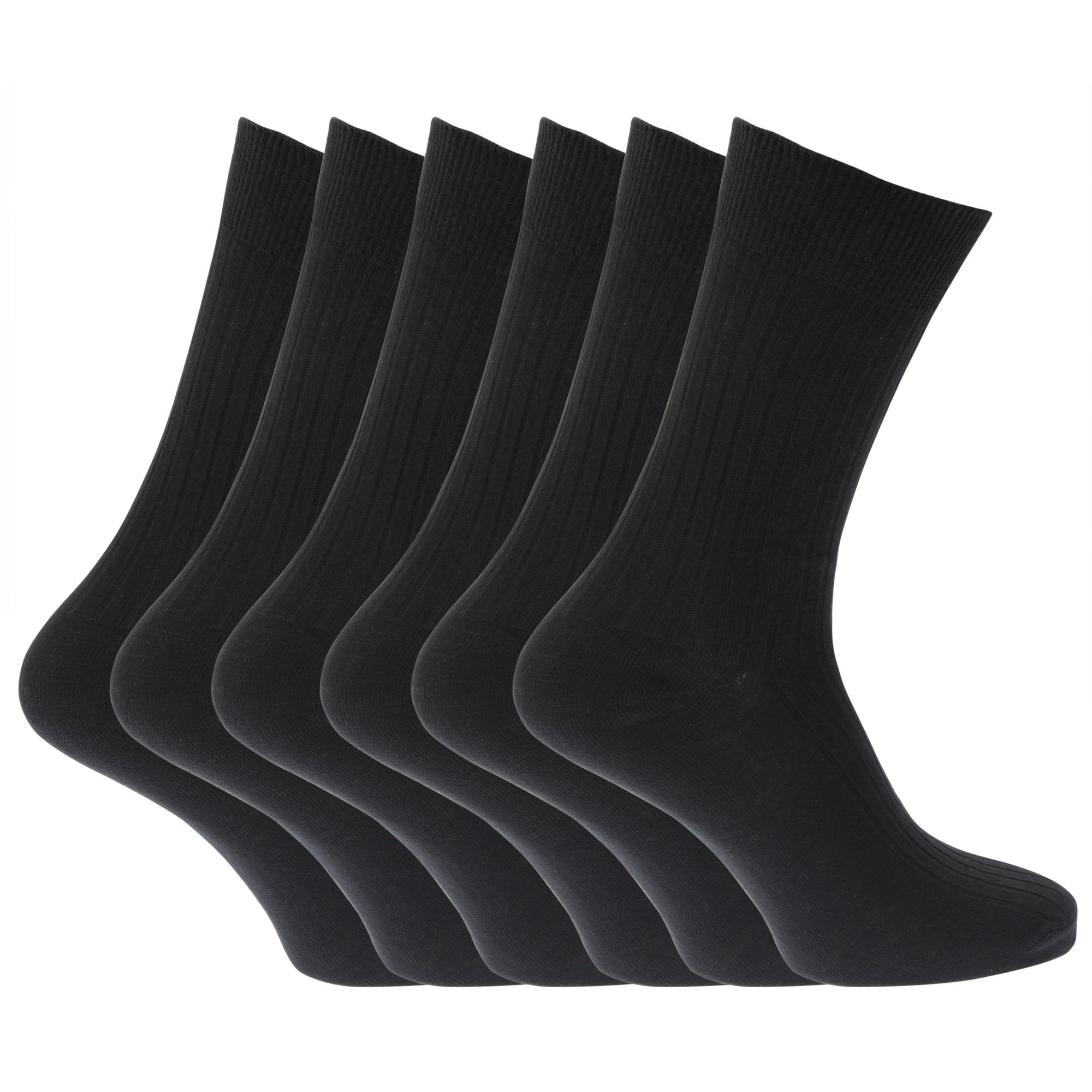 3-24 pairs black 100% pure cotton mens socks size 6-11 FRESH FEEL 