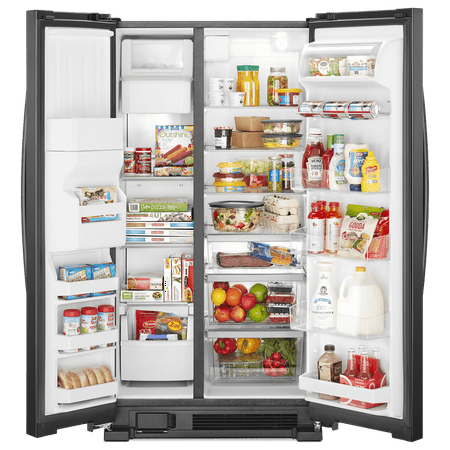 Whirlpool - 24.6 Cu. Ft. Side-by-Side Refrigerator with Water and Ice Dispenser - Black