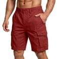 thumbnail image 2 of Resicozy Cargo Shorts for Men Summer Cotton Stretch Casual Shorts with Multi Pockets Outdoor Baggy Cargo Shorts Saffron S, 2 of 5
