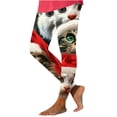 thumbnail image 2 of QQAMB Christmas Leggings for Women Funny Snowflake Print Leggings Stretch High Waist Gym Yoga Pants Xmas Holidays Tights Multicolor M, 2 of 6
