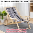 thumbnail image 4 of Beach Sling Chair Canvas 45x17 Inch Gray Black White Stripes Replacement Deck Chairs Cloth Fabric Folding Lounge Chair Cover Canvas for Sunbathing Garden Courtyard Patio Outdoor DIY, 4 of 9