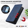 thumbnail image 5 of Leather For iPhone 15 , RFID Blocking Protection, Playful Cats Embossed Flip Wallet Leather Case With Card Holder Magnetic Closure  Phone Cases Cover,Dark blue,For iPhone 15, 5 of 7