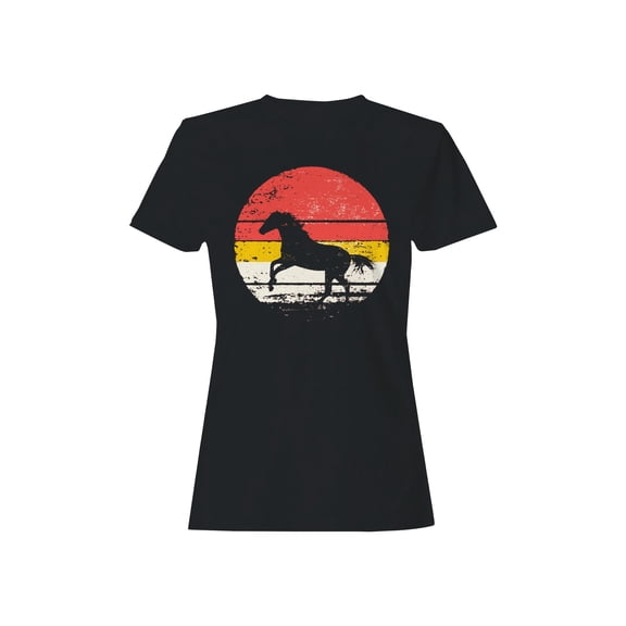 Retro Sunset Running Horse Women's T-shirt