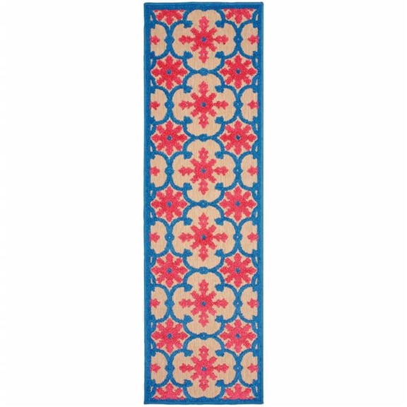 2 x 8 ft. Sand Oriental Stain Resistant Indoor & Outdoor Area Rug