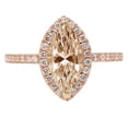 thumbnail image 7 of Halo Engagement Ring for Women - 2.38ct Simulated Champagne Diamond in 14K Rose Gold Promise Ring, 7 of 7