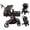 Black, variant on SHUO Y - Convertible Baby Stroller with Bassinet Mode, Adjustable Canopy Reversible Seat Foldable Pushchair, High Landscape Newborn Travel Pram for 0-36 Months Old Babies, Gray