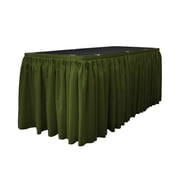 LA Linen SKT-Pop-14x29-10Lclips-NavyP72 Polyester Poplin Table Skirt with 10 L-Clips, Navy - 14 ft. x 29 in.