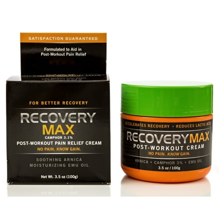 RecoveryMax – Post-Workout Cream – Accelerates and Intensify Recovery - Reduce Lactic Acid Buildup - Return to Exercise Quicker - Arnica, Camphor & Emu Oil – 3.5