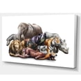 thumbnail image 2 of Animals on White Background - Abstract Canvas Art Print, 2 of 3