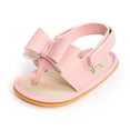 thumbnail image 4 of Zwiiyzr Unisex Baby First Walking Shoes 0-18 Months Infant Thong Sandals Flats Boys Girls Bow Soft Non-Slip Rubber Sole Summer Flat Walking Shoes Pink, 4 of 8