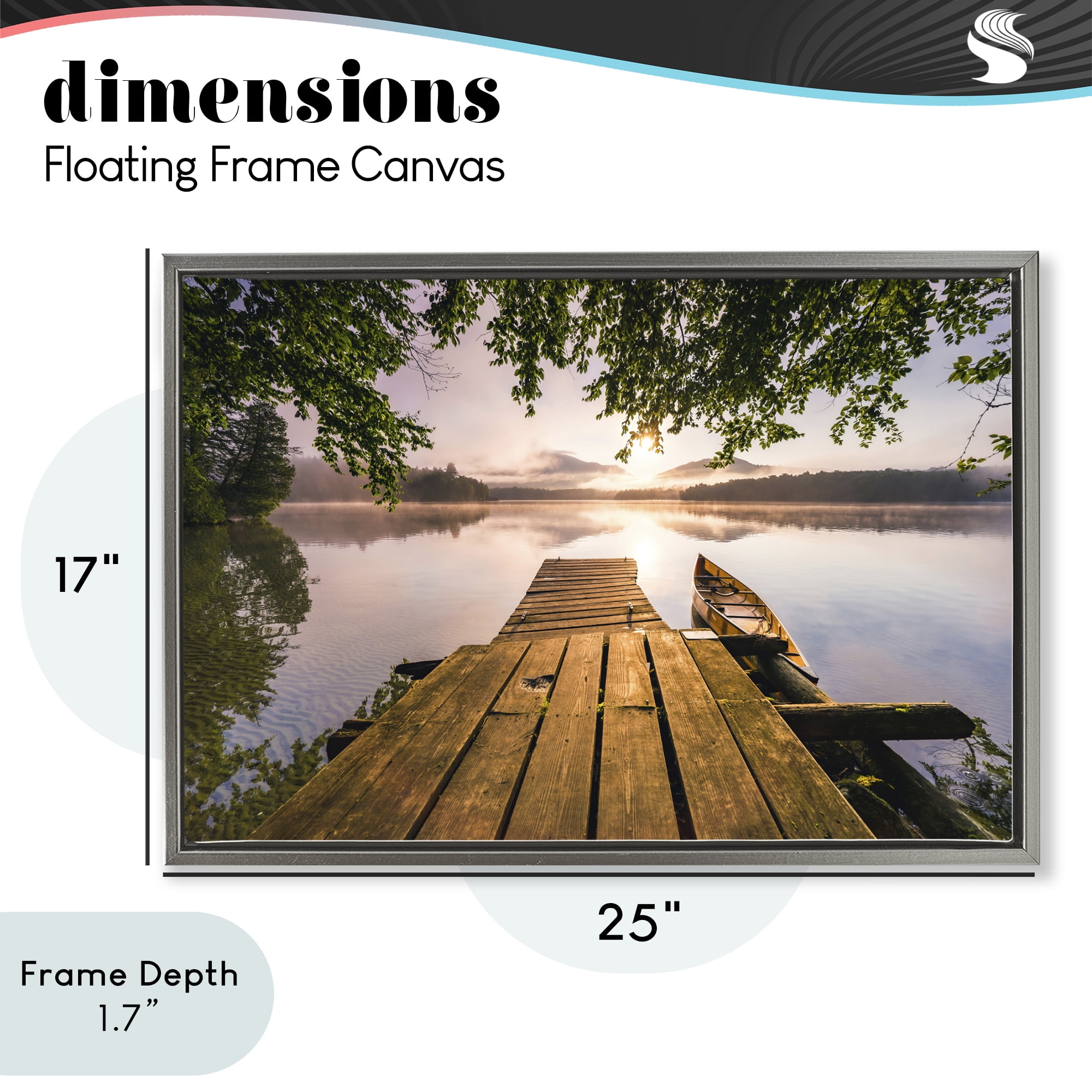 Stupell Industries Misty Morning Light on Lake Gray Framed Floater Canvas Wall Art, design by Jonathan Zaharek