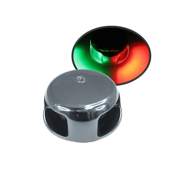 Pactrade Marine Horizontal SS304 Navigation Light LED Green & Red Bicolor 65LM