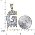 thumbnail image 2 of 925 Sterling Silver Yellow-tone Unisex Cubic Zirconia Letter Name Personalized Monogram Initial Alphabet G Dripping Char, 2 of 2