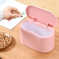 thumbnail image 2 of Huayishang Trash Bag Mini Desktop Wastebasket with Lid Small Office Countertop Trash Can Tiny Plastic Garbage Bins White, Kitchen Essentials Clearance Sale Pink, 2 of 9