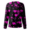 thumbnail image 3 of FrzhBrz Valentines Day Women's Scrub Long Sleeve Jacket Love Heart Print Nursing Scrubs Jacket Tops Snap Front Holiday Nursing Tops, 3 of 3