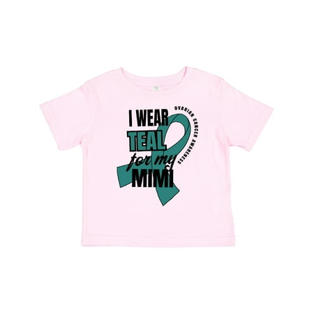 

Inktastic I Wear Teal for My Mimi Ovarian Cancer Awareness Gift Toddler Boy or Toddler Girl T-Shirt