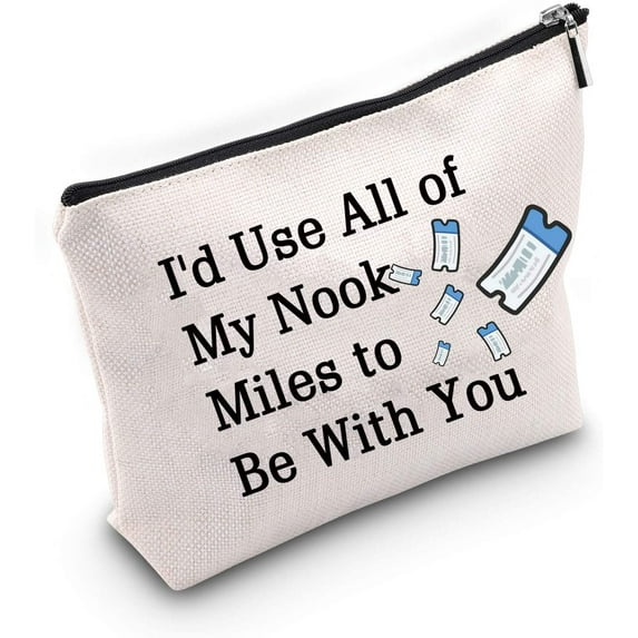 Animal Crossing Inspire Gift New Horizons Gift AC Gift For Video Game Lover I'd Use All of My Nook Miles to Be With You Makeup Bag