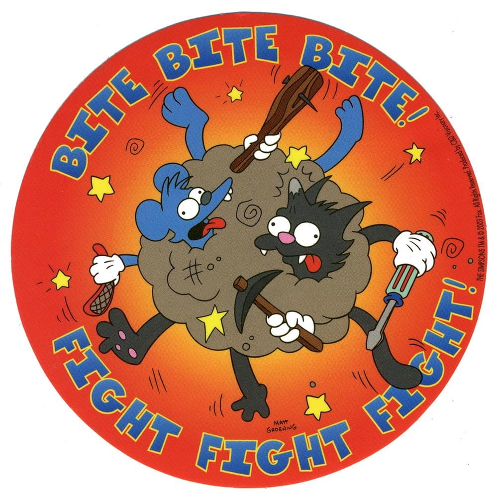 Simpsons - Itchy & Scratchy Bite and Fight Decal 