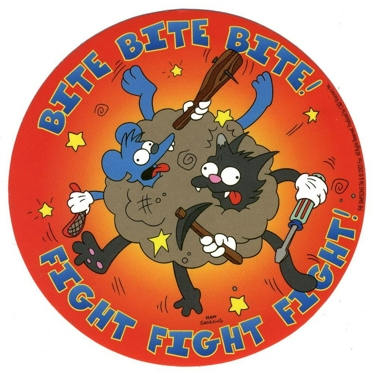 Simpsons - Itchy & Scratchy Bite and Fight Decal 