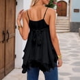 thumbnail image 5 of CAIVO Womens Tank Tops Spaghetti Strap Ruffle Trim V Neck Casual Summer Versatile Solid Color Classic Sleeveless Flowy Beach Tiered Camisole Top, 5 of 7