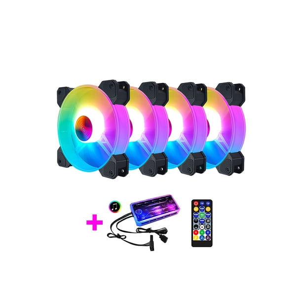 Ventilador De Chasis Rgb Ajustable Alto Flujo De Aire Ventilador De Refrigeración De Chasis Controlador De Música Control Remoto Cojinete Hidráulico Para Pc Computadora De Escritorio Inevent EL013806-04