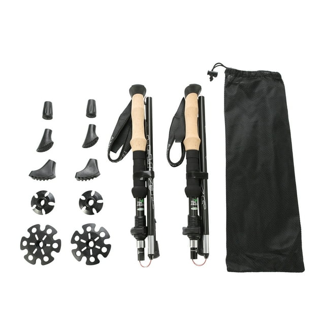 WREESH Two-pack Folding Trekking Poles Trekking Cane Accessory Set Aluminum Alloy