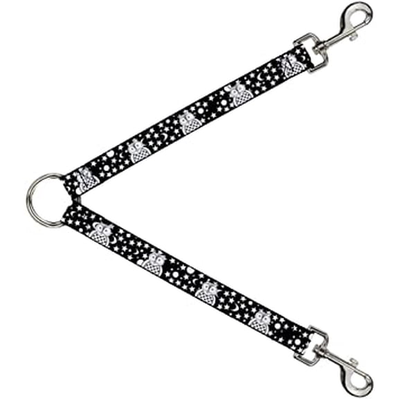 Dog Leash Splitter Owls Black White2 1 Foot Long 1 Inch Wide