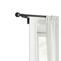 Mainstays Easy Install Café Window Curtain Rod, No Measuring, 48" - 84", Ball Finials, Matte Black