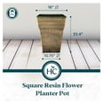 thumbnail image 7 of 22 Inch Avino Tall Square Planter - Decorative Indoor Outdoor Plant Pot for Front Porch, Deck, Patio and Home, Celtic Bronze, 7 of 7