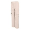 thumbnail image 5 of Women's Mid Waist Three Pocket Long Pants Casual Workwear Cargo Trousers Beige L Size, 5 of 6