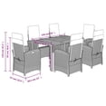 thumbnail image 2 of vidaXL 7 Piece Garden Dining Set with Cushions Black Poly Rattan, 2 of 7