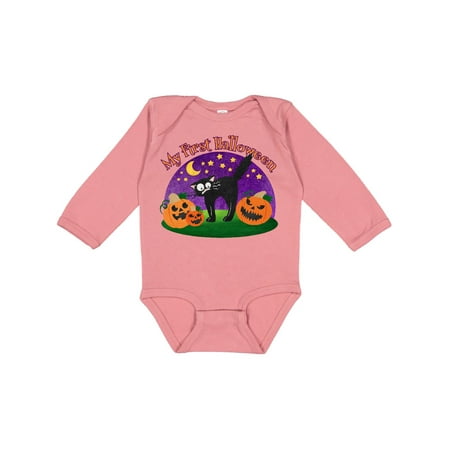 

Inktastic My 1st Halloween Black Cat and Pumpkins Gift Baby Boy or Baby Girl Long Sleeve Bodysuit