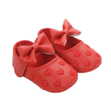 

Shuttle tree Infant Baby Girls Soft Sole Bowknot Princess Wedding Dress Mary Jane Flats Prewalker Newborn Light Baby Sneaker Shoes