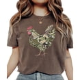 thumbnail image 6 of Ink Printed Camo Rooster Shirt for Women Farm Wife Graphic Tee Country Homestead Gift Espresso Shirt Adult X-Large, 6 of 8