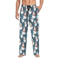 thumbnail image 2 of Many Winter Snowmans Mens Pajama Pants Cotton Elastic Waistband Lounge Sleep Pajama Bottoms Pj with Pocket, 2 of 7