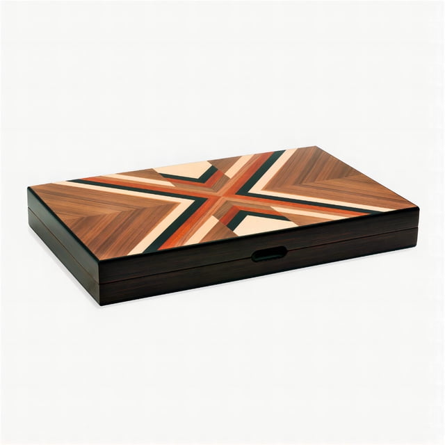 Set de backgammon Woodronic 17 para adultos con funda de caoba