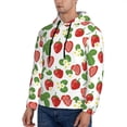thumbnail image 3 of Kdxio Strawberry Print Mens Casual Hooded Collar Drawstring Hoodies Pullover Sweatshirts Casual Long Sleeve Shirts-4X-Large, 3 of 7