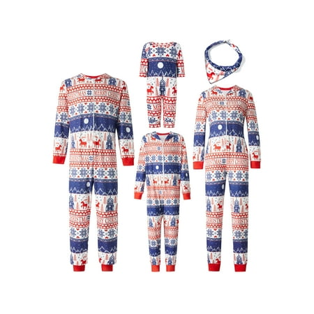

RSRZRCJ Christmas Family Matching Pajamas Adult Kids Baby Dog Cartoon Animals Printed Long Sleeve Jumpsuits Xmas Sleepwear Nightwear