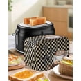 thumbnail image 4 of Farmhouse Coffee Toaster Cover 2 Slice, Small Kitchen Appliance Covers, Modern Vintage Coffees Black Brown Plaid Toaster Oven Cover with Loop, Bread Machine Cover Polyester Dust Cover Protection, 4 of 4